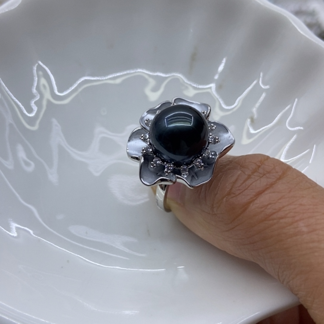 海水珍珠戒指银S925镶嵌