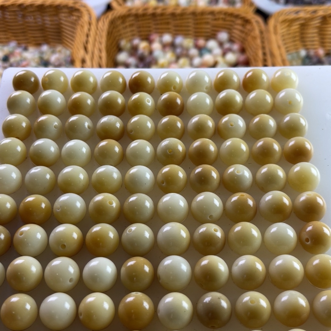 白玉菩提吊坠12炭烤圆珠200颗