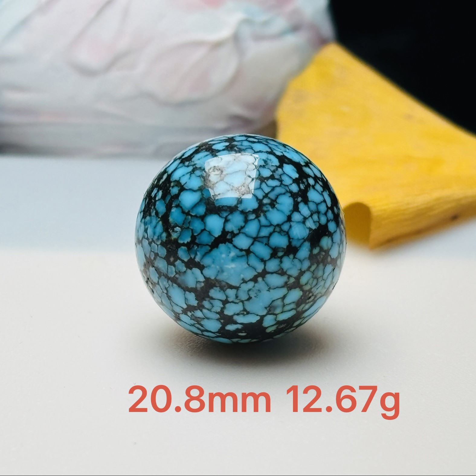 天然湖北高瓷玉化乌兰花绿松石圆珠散珠文玩配珠锁骨链