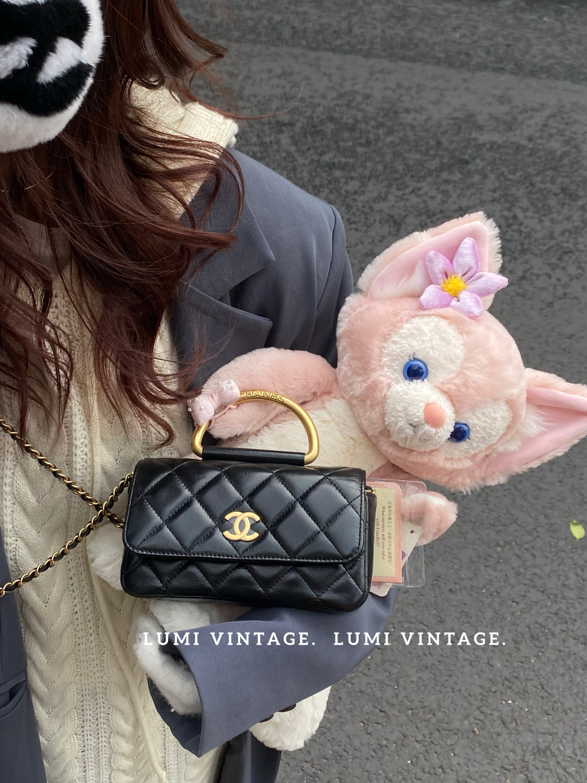 95新 Chanel/香奈儿 23s黑金金属手环mini woc单肩包10979925