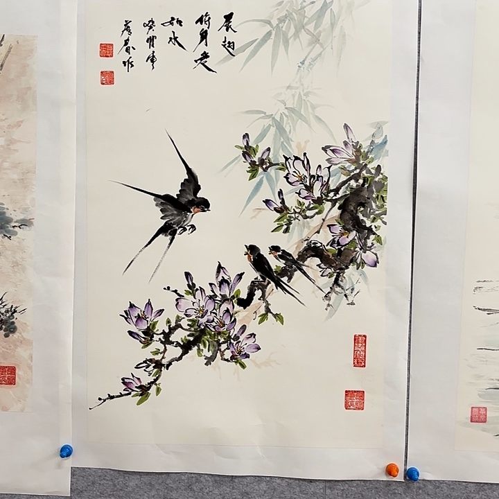 国画花鸟等多种鸟类和鸟类为70.45