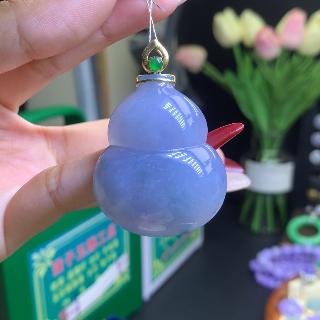 翡翠颈饰18K金镶嵌天然