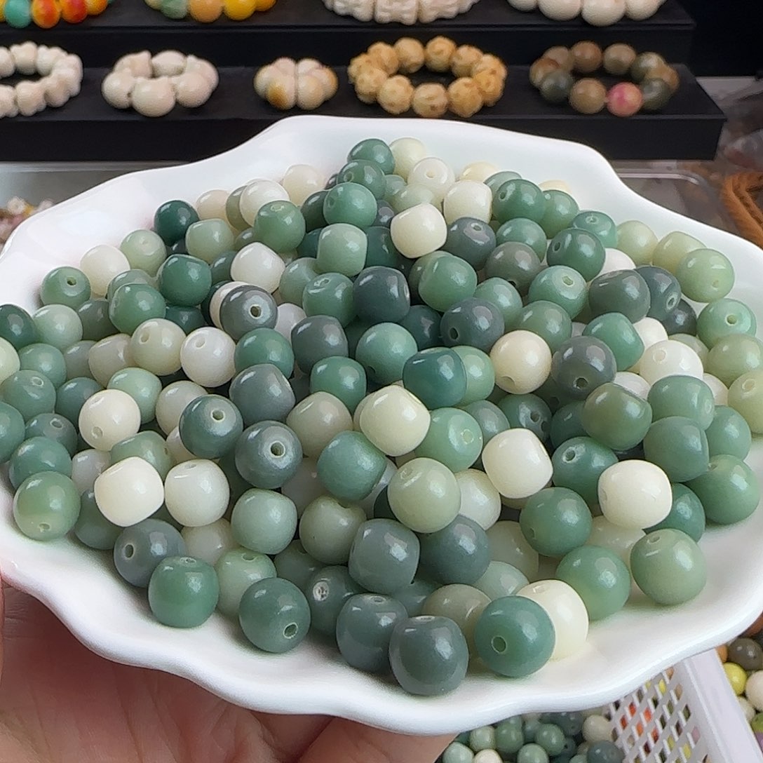 菩提根/象牙果手串微瑕卡9奶绿酒桶100卡牌➕50颗