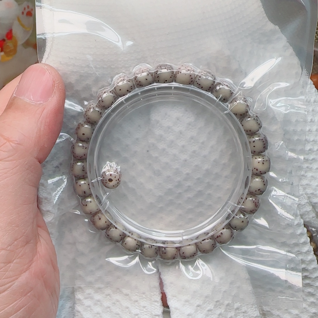 星月菩提手串冰糖侧留白针尖星8*7