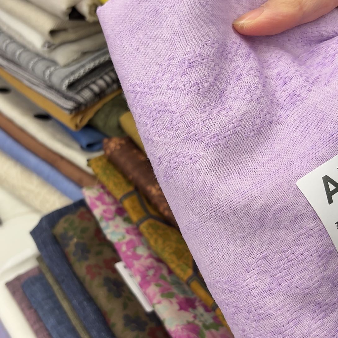 麻2米紫色提花面料