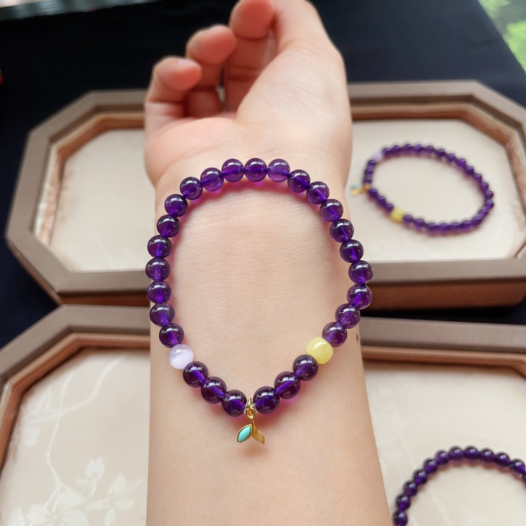 紫水晶6mm余生有你手串（多样性发货）