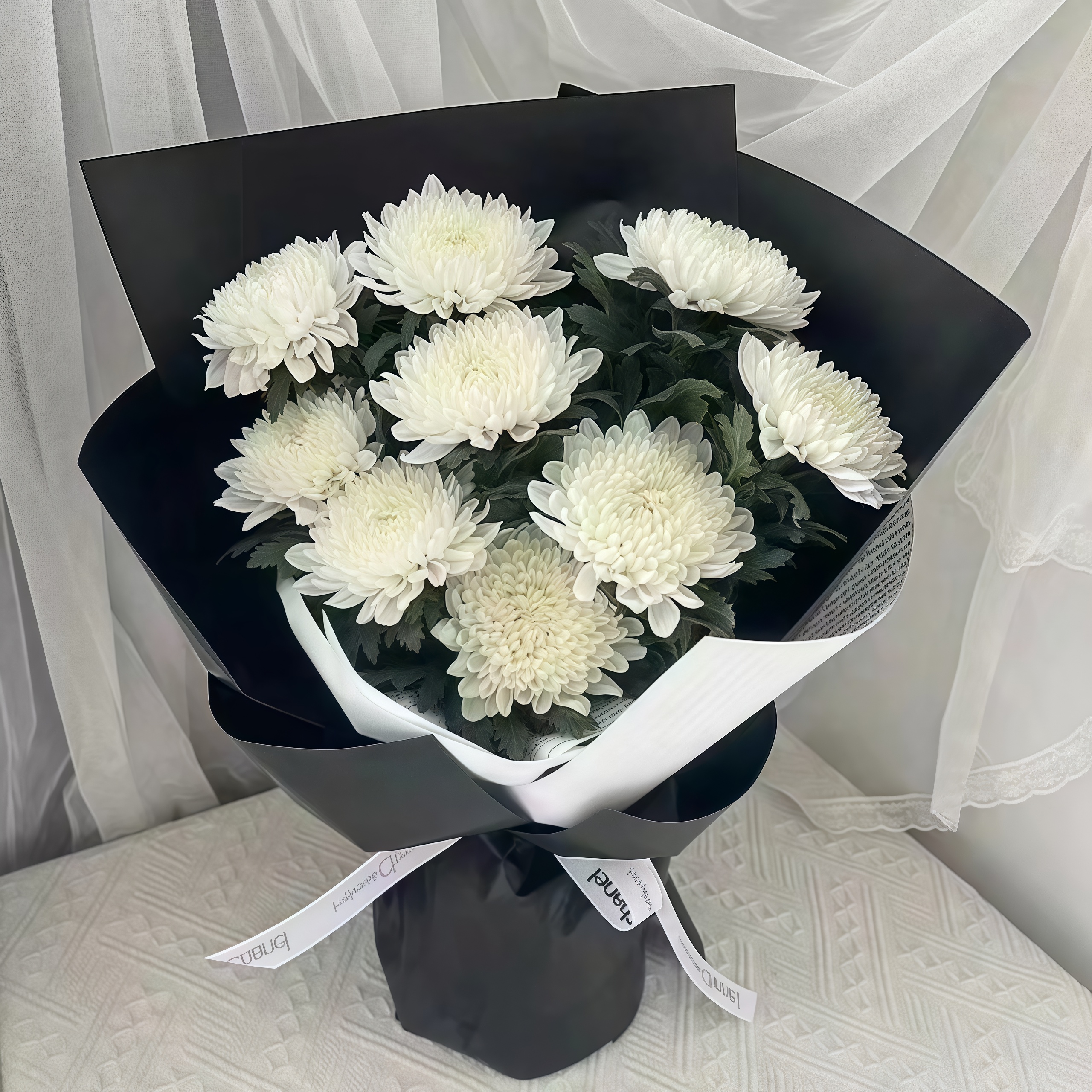 新鲜采摘黄白菊鲜花花束鲜切白菊中元清明怀念花束团购精致包装好