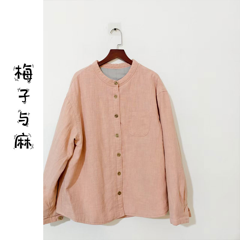 【大梅子推荐】设计款亚麻单排扣棉服MQ7273