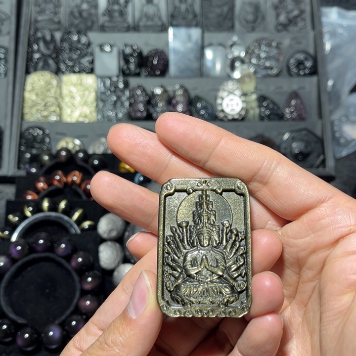 微***面黑曜岩未镶嵌珠宝奇石