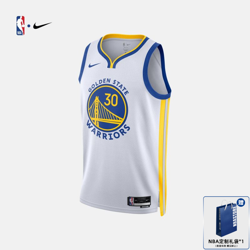 NBA官方耐克勇士队库里球衣夏季男款宽松透气运动训练篮球服