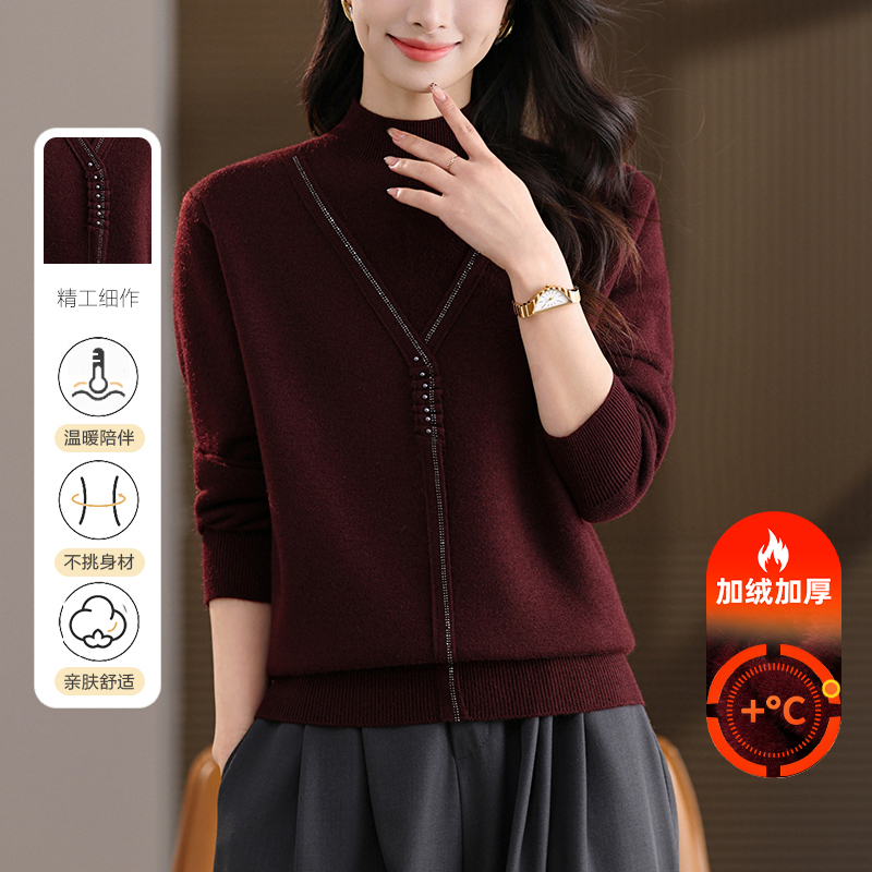 【交个朋友专属】年轻妈妈加绒加厚秋冬时尚针织衫J25DDYFS2008