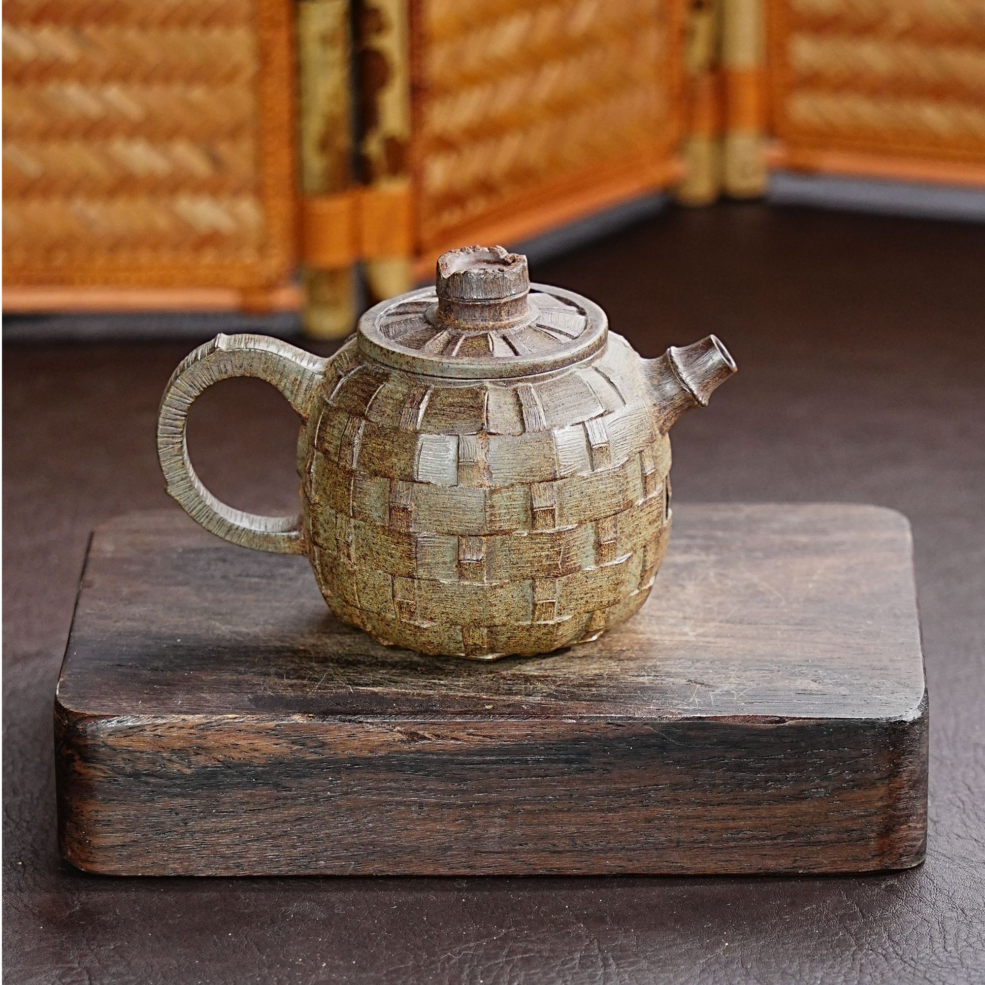 【1200竹节壶】宜兴原矿紫砂全手工竹节壶