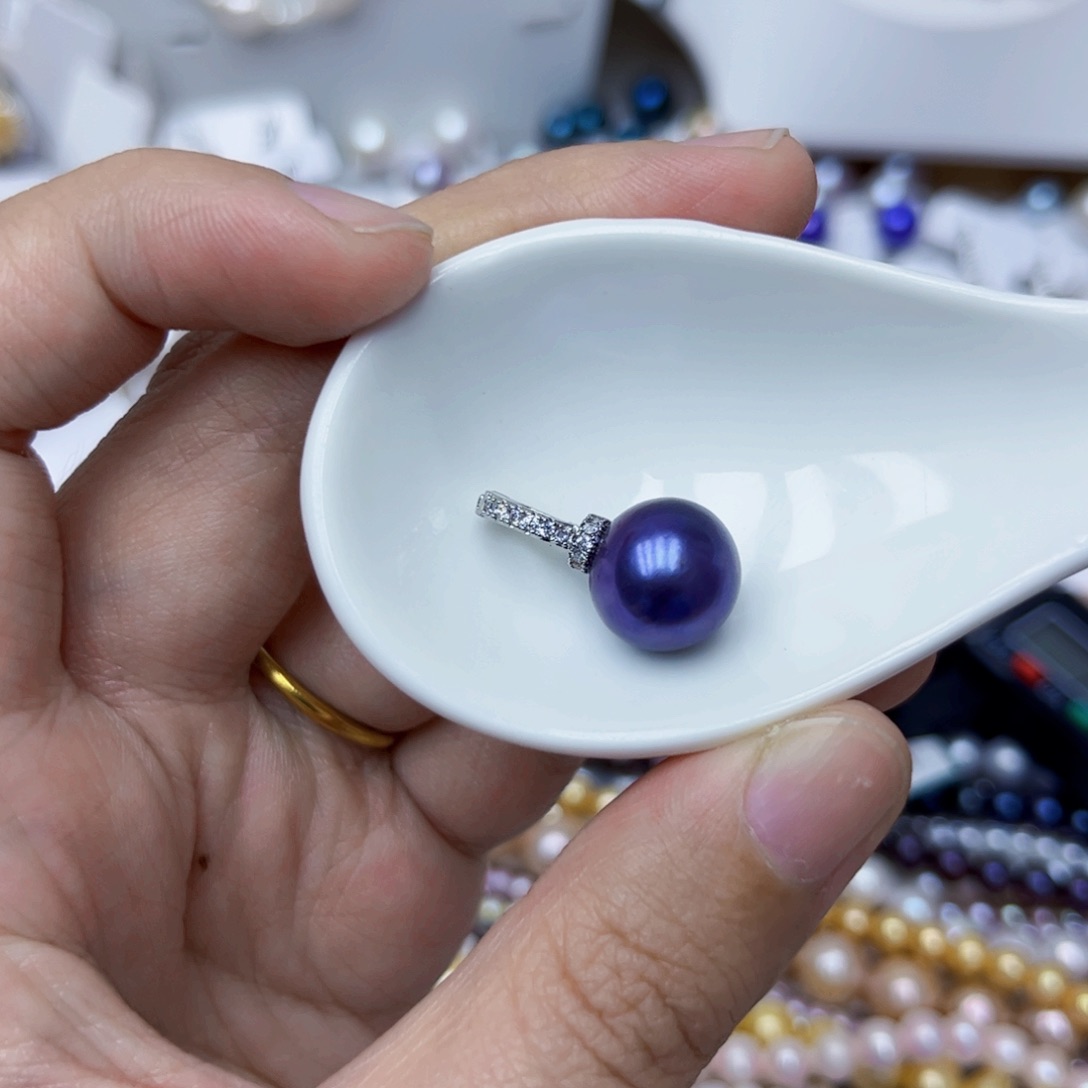 淡水珍珠银S925镶嵌颈饰