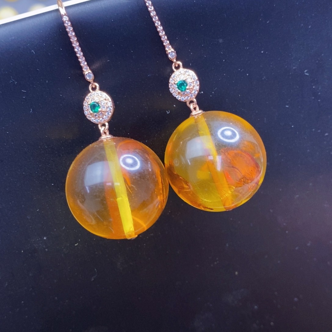 未镶嵌琥珀珠宝奇石尺寸24 mm