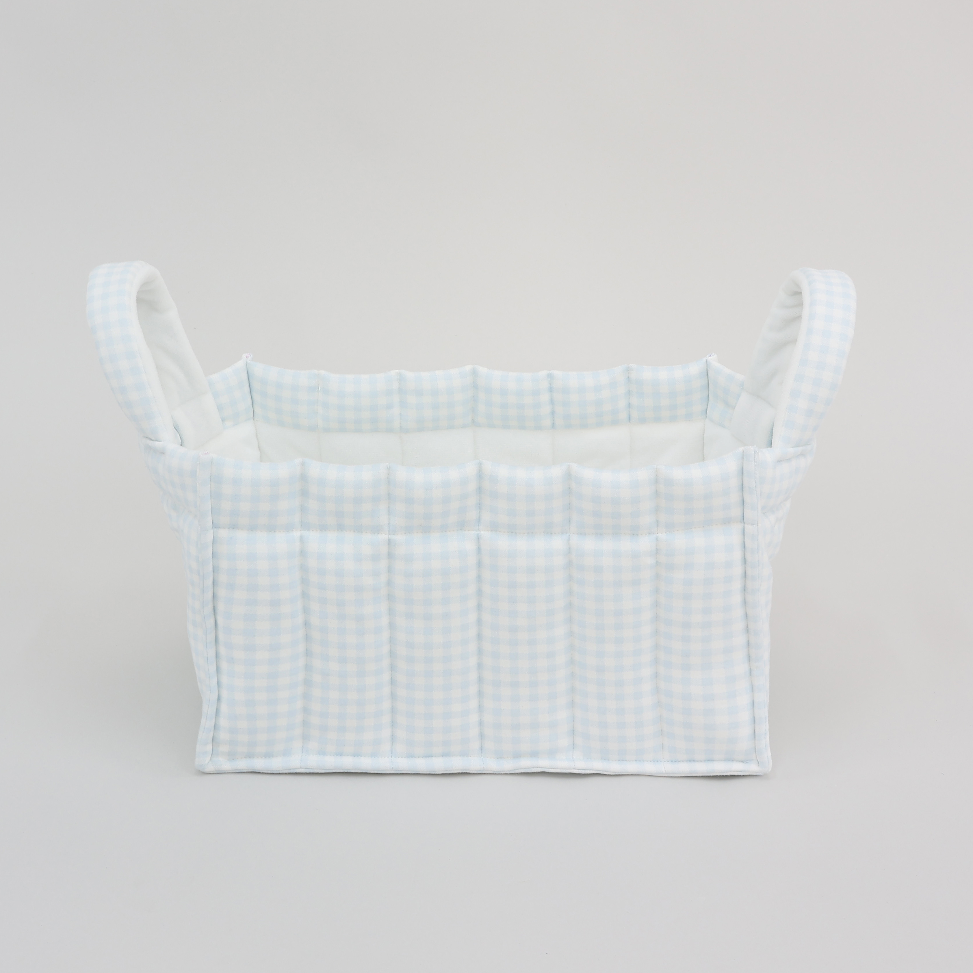 BEIKI奶油蓝白格小清新a类棉玩具收纳筐 桌面简约收纳