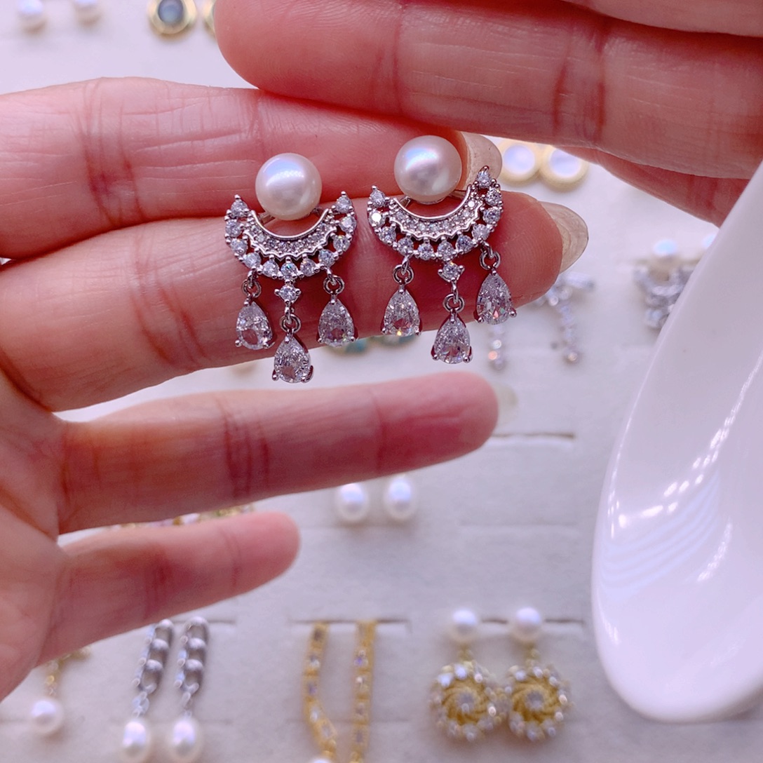 耳饰淡水珍珠合金