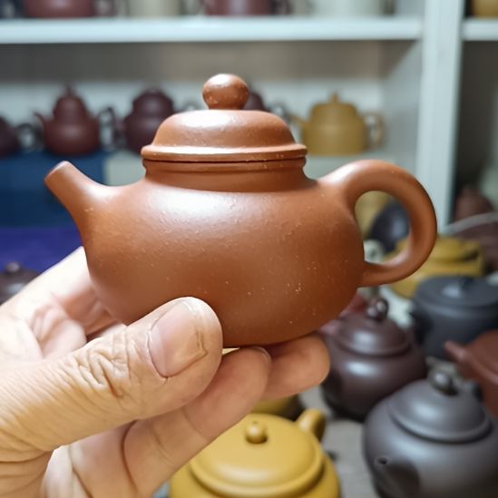 茶壶紫砂原矿黄降坡容天粗砂220cc半手工