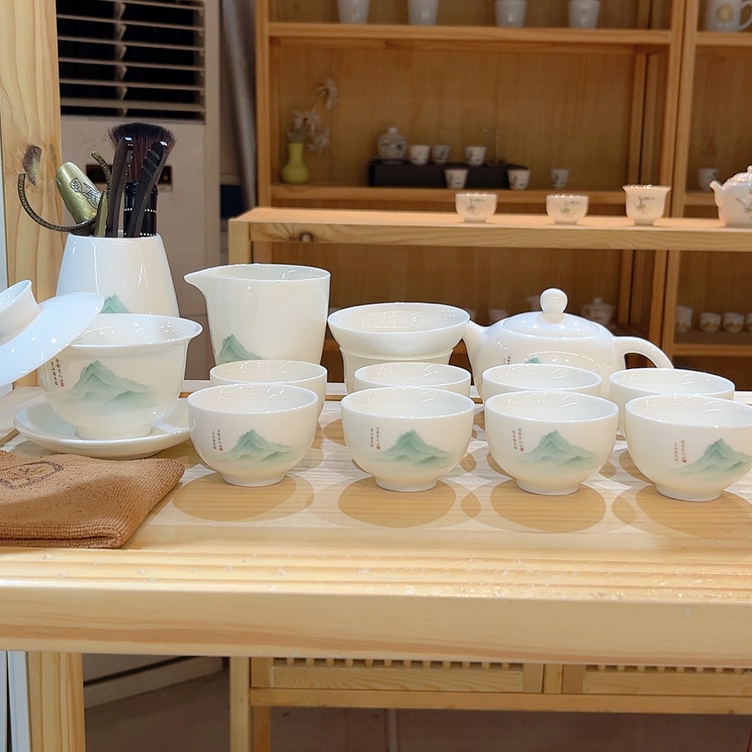 【御瓷斋】羊脂玉瓷茶具套装