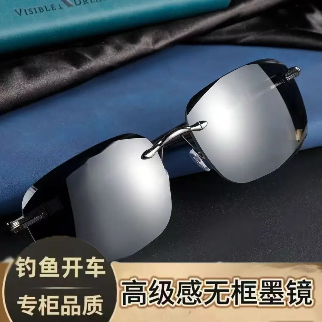 男士无框切边太阳镜时尚开车钓鱼司机墨镜防紫外线商品图