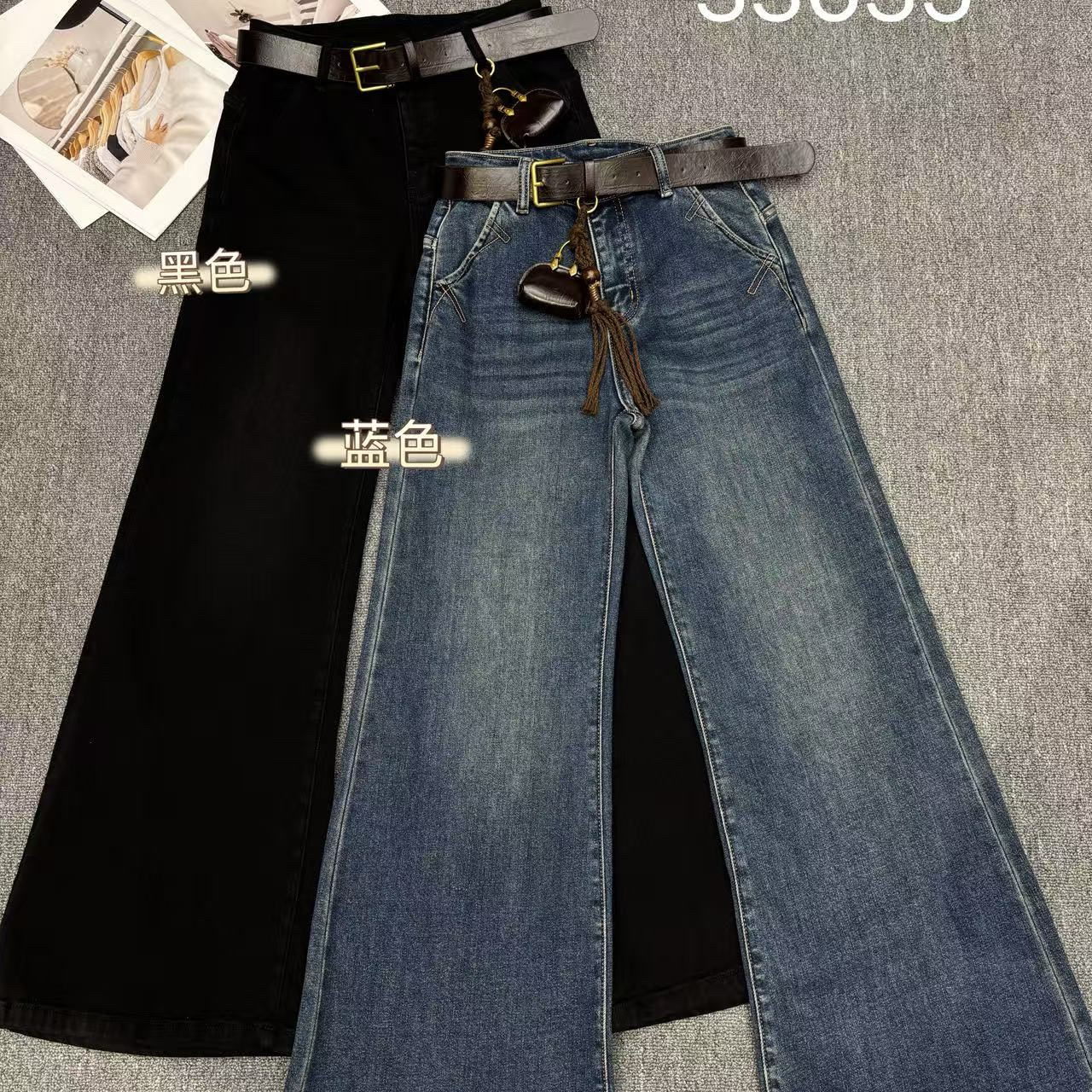 MM33635P南油秋冬新款筒喇加绒牛仔裤