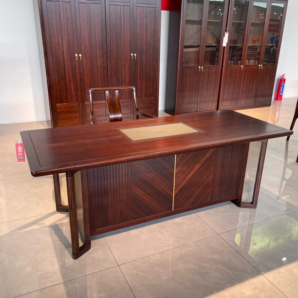 方元家具高品质新中式乌金木大茶桌
