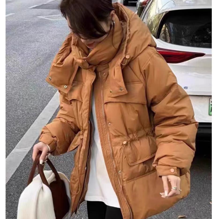 1118羽绒冬季新款韩系中长款收腰连帽外套（衣长70）