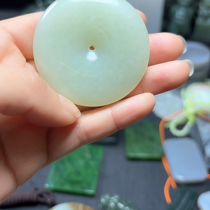 和田玉珠宝半成品未镶嵌一****空