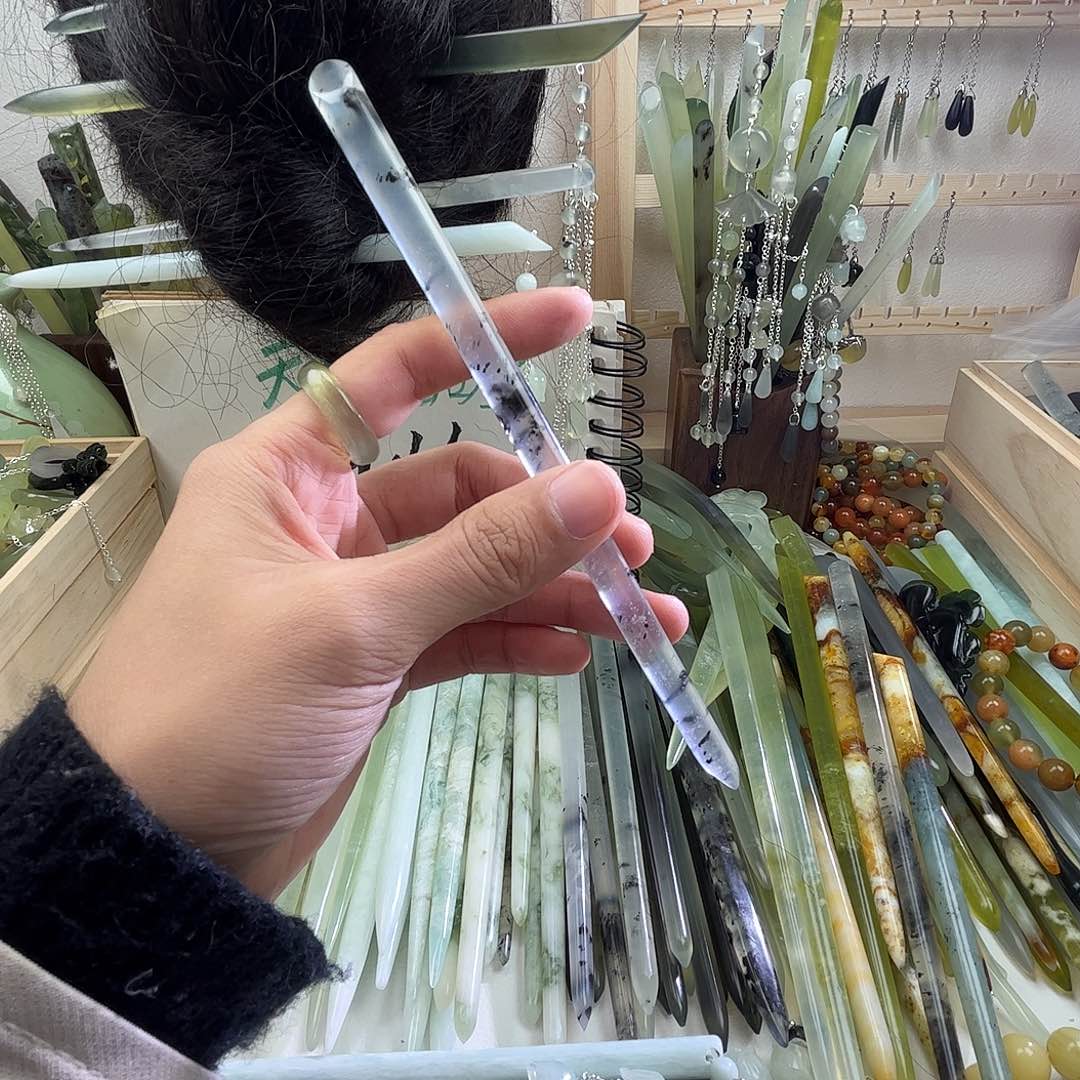 蛇纹石玉发饰未镶嵌