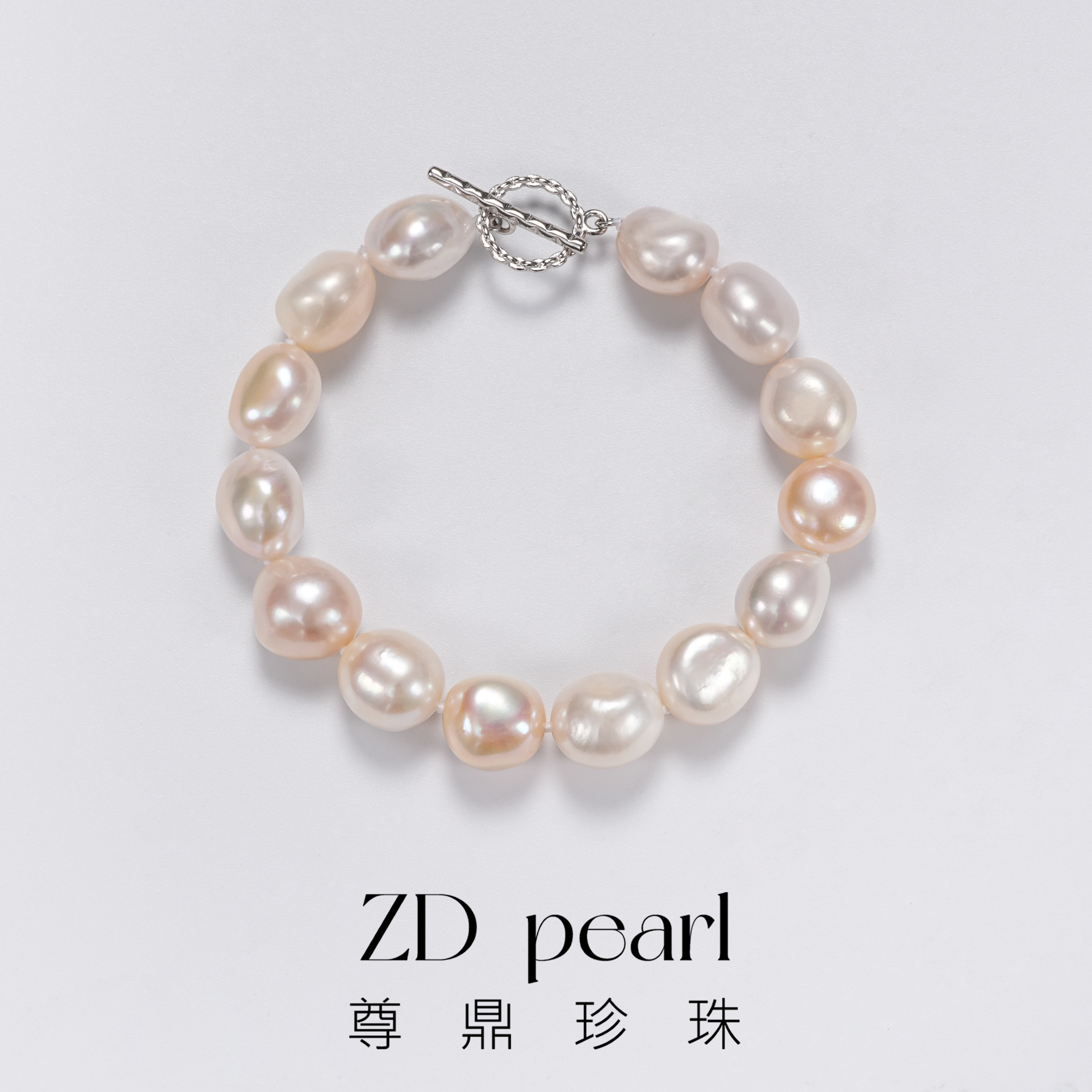 【Nami】尊鼎珍珠-S925银淡水珍珠野生keshi混彩手链-11-12mm-Nami