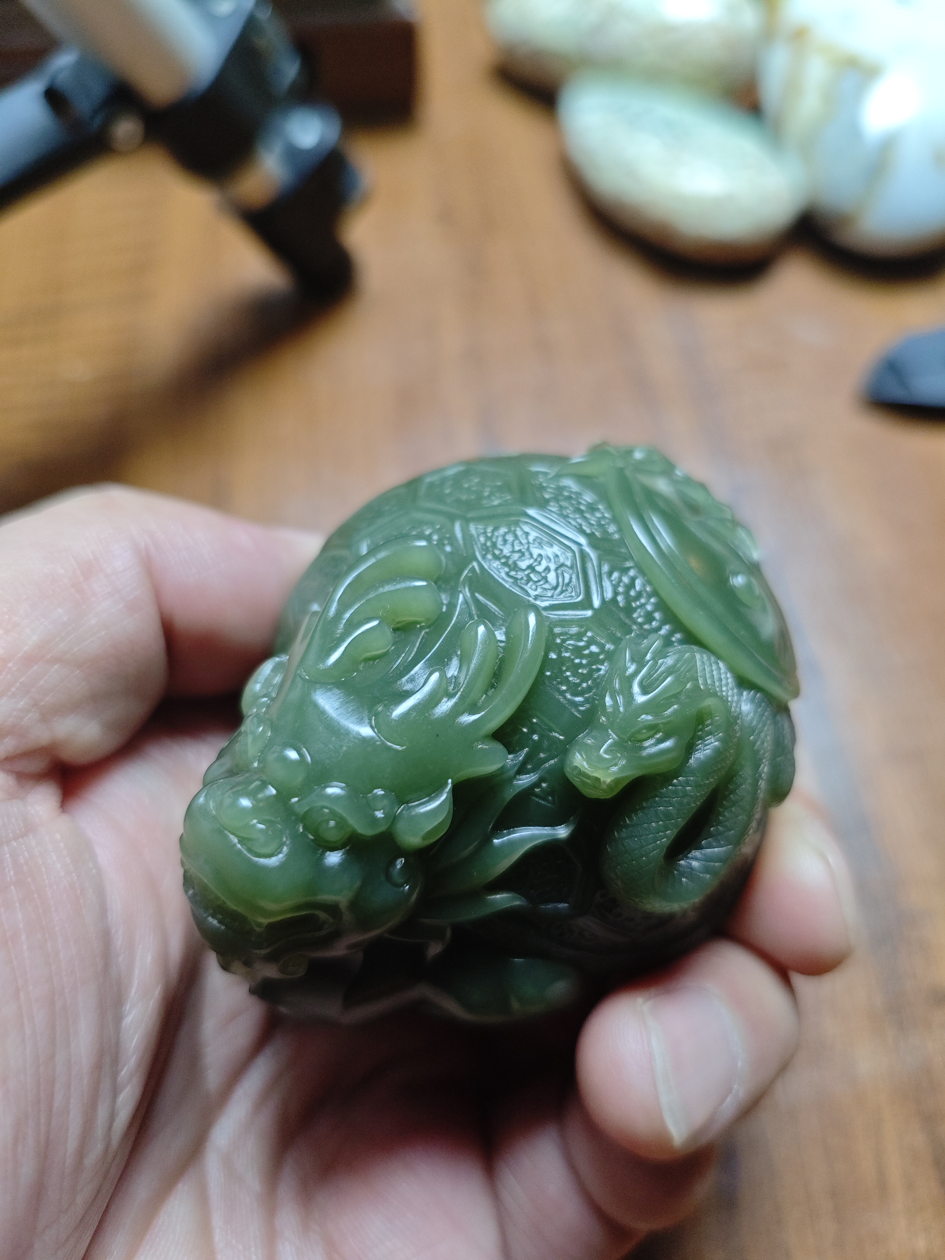 析木绿精品手把件