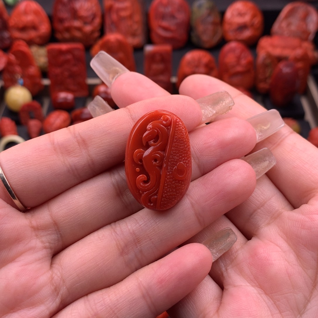 南红玛瑙南红川料朱雀吊坠20mm未镶嵌