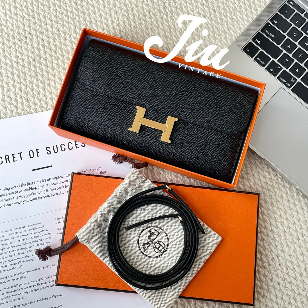 未使用 Hermes/爱马仕 康康 TO GO黑金ep皮 w刻CG15-0111