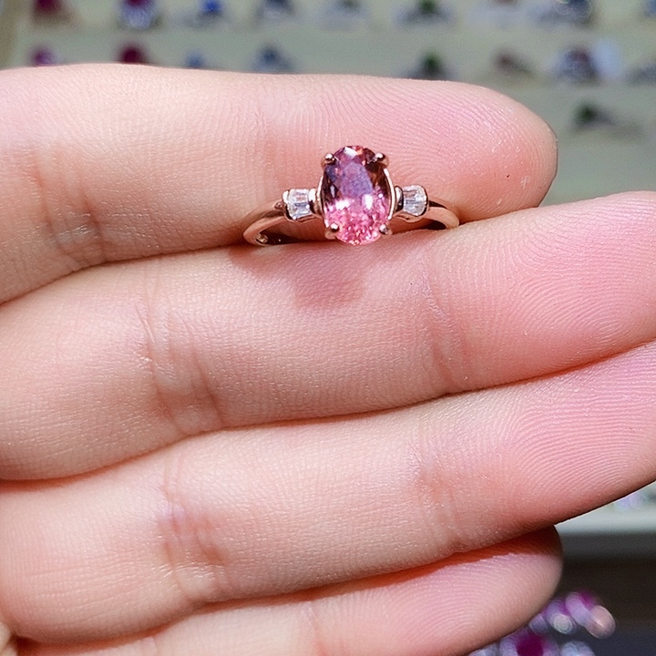 碧玺戒指银S925镶嵌11111