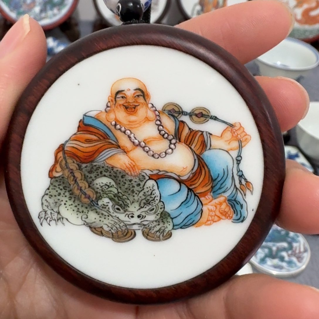 瓷片了*挂件弥勒佛一个