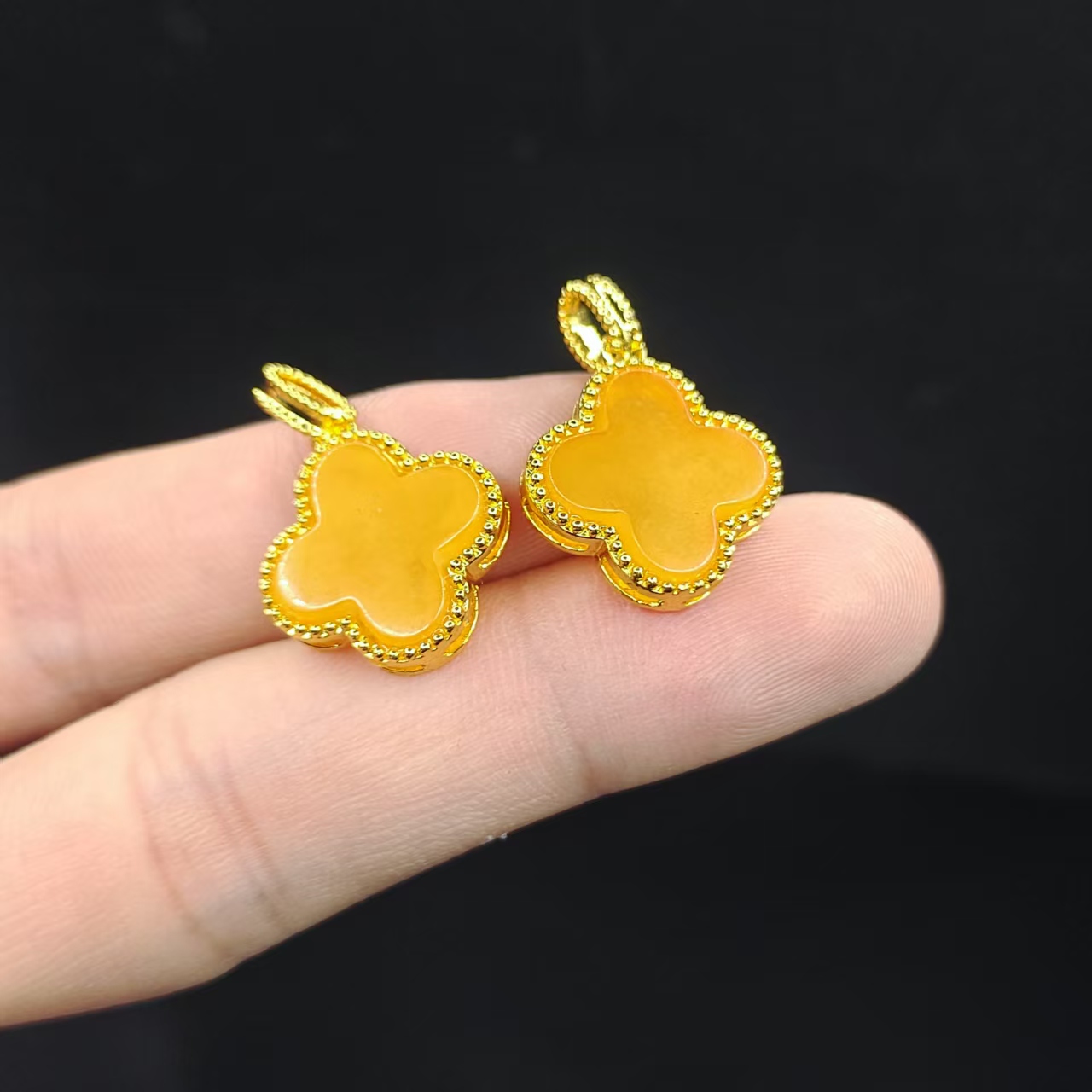 【龙龙严选】蜜蜡幸运草吊坠赠链X9【多样性发其一】约16mm