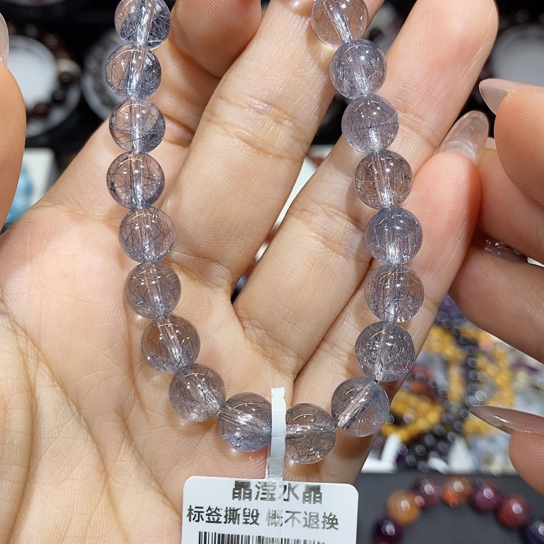 未镶嵌手串水晶钢丝蓝8
