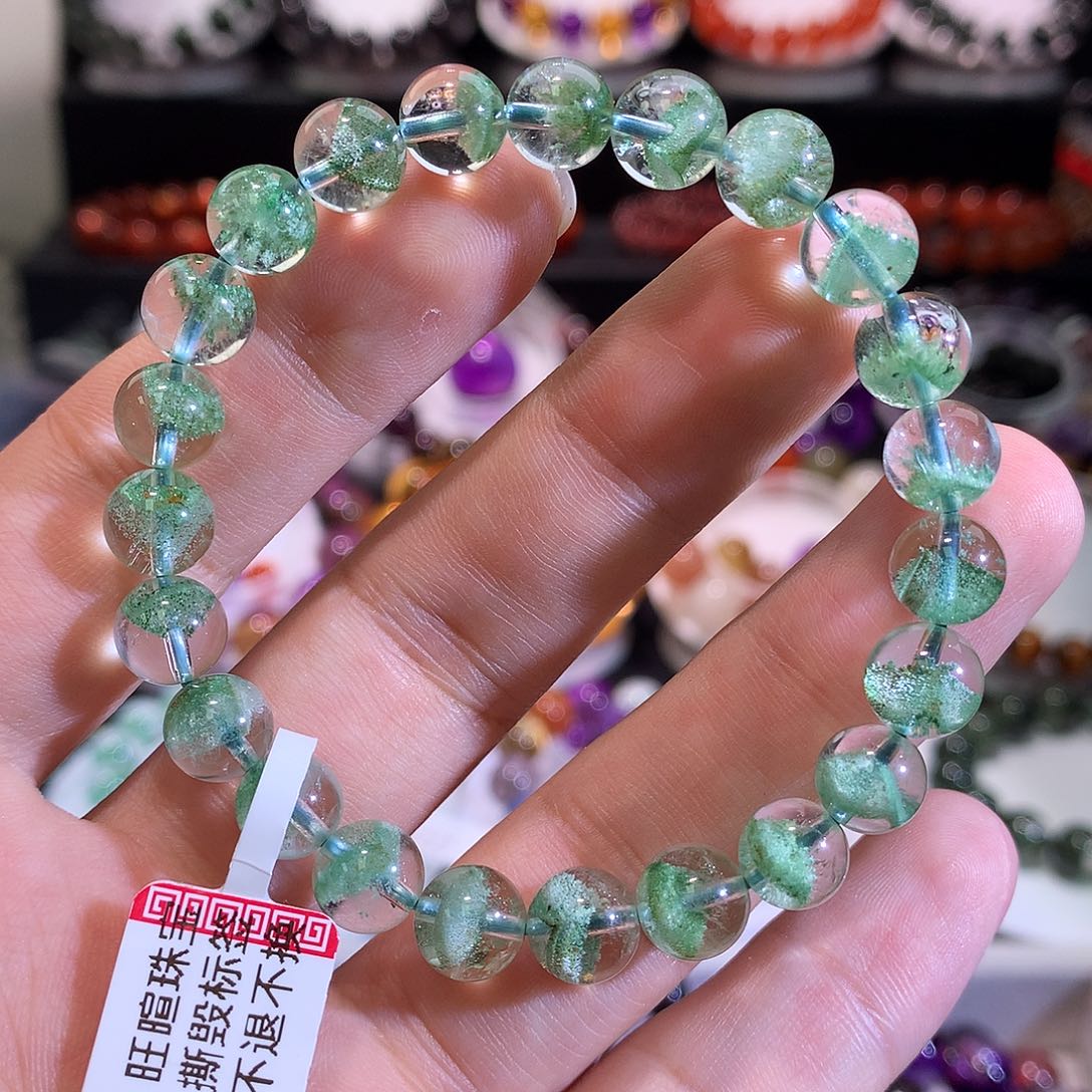 水晶手链未镶嵌翠幽灵金字塔8+