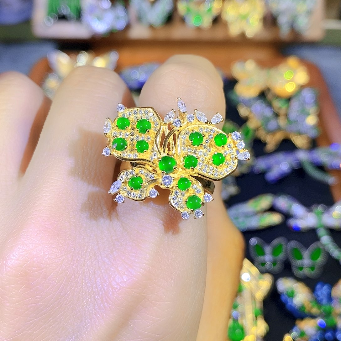 吊坠(不含链)银S925镶嵌翡翠