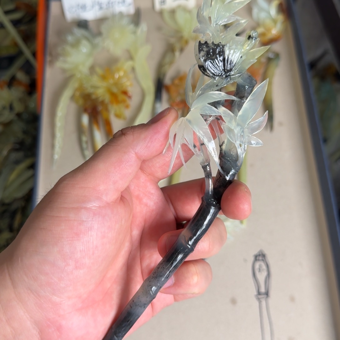 岫玉发饰未镶嵌明君玉簪贼拉好看