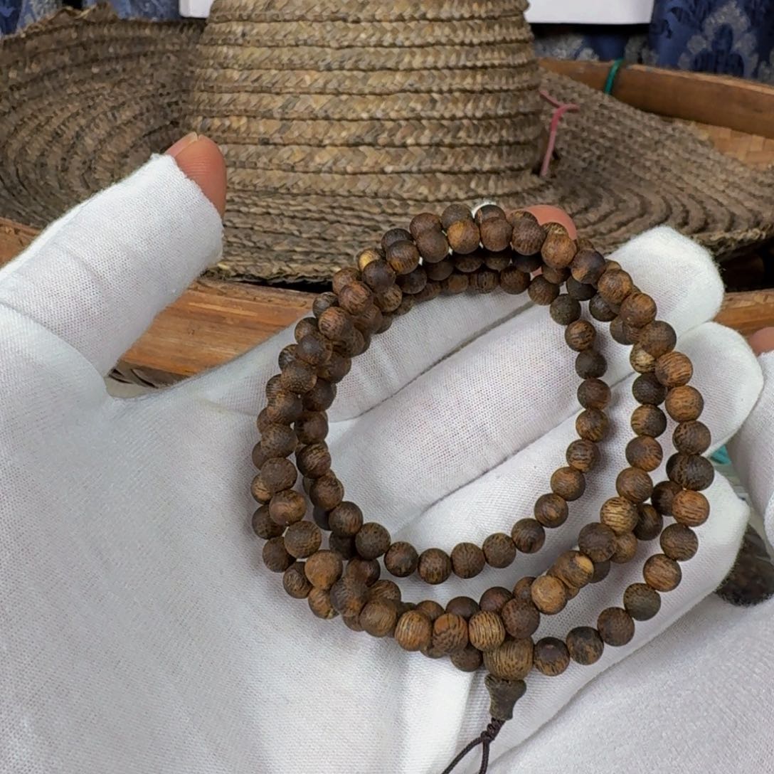 沉香手串老乌身九九沉圆珠多圈卡5+保10克