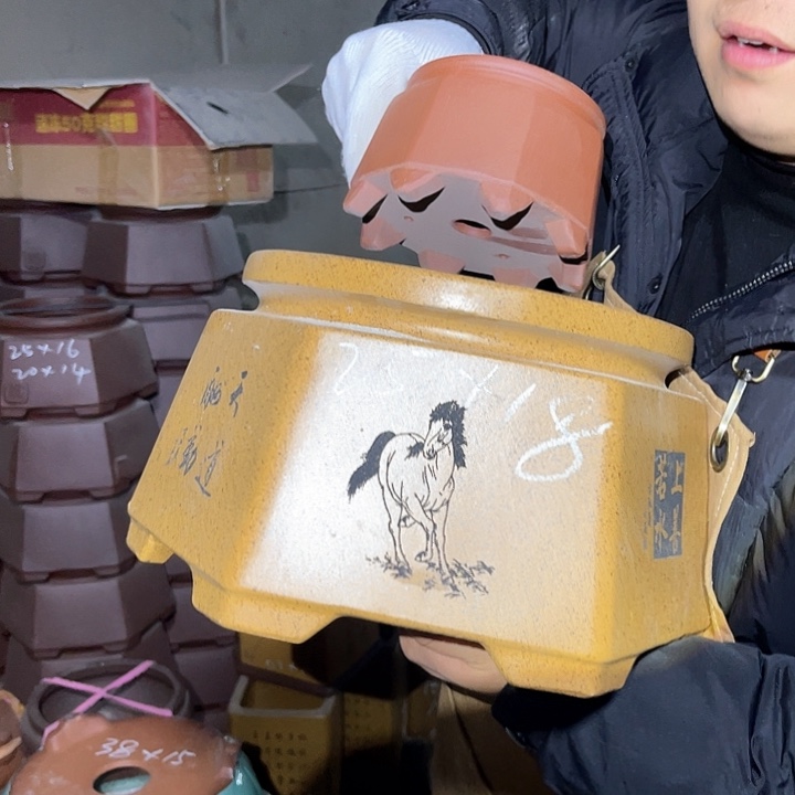 紫砂花盆紫砂等传统