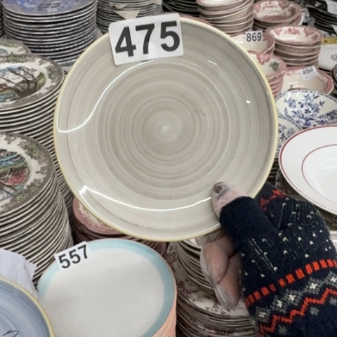 泥塑磁州窑手绘小盘口径15