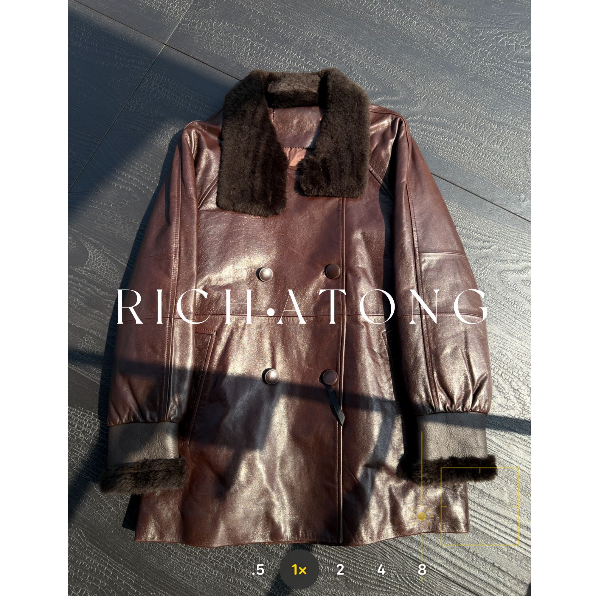 RICH ATONG.-【旧金山日落】-进口A级羊皮双排扣鹅绒服1119-21