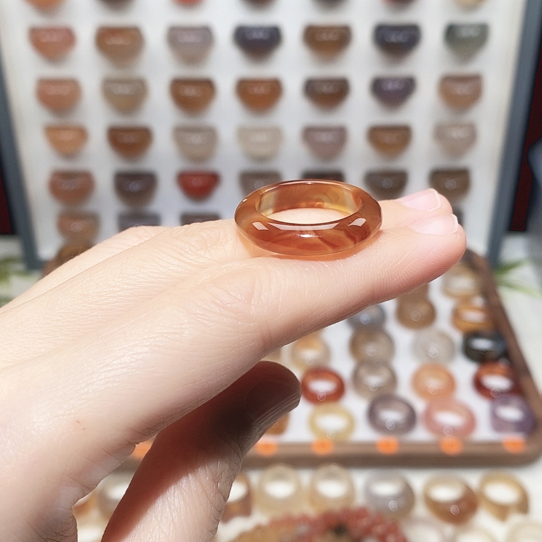 玛瑙/玉髓未镶嵌戒指港18码微瑕不退换