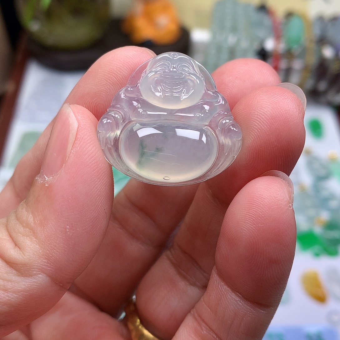 翡翠裸石缅甸天然A货翡翠冰种佛公