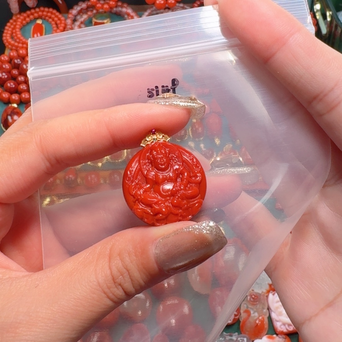 南红玛瑙南红18K金镶嵌