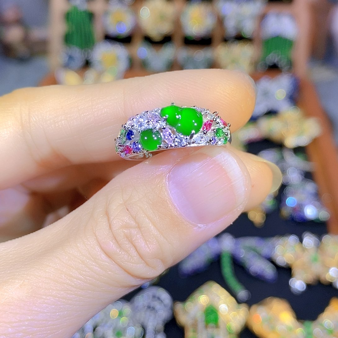 吊坠(不含链)银S925镶嵌翡翠