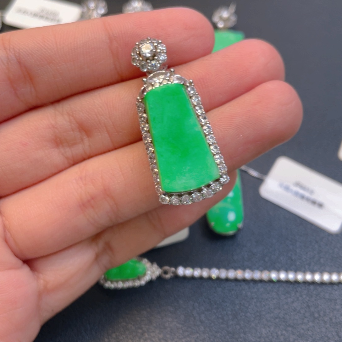 _***7翡翠银S925镶嵌吊坠(不含链)