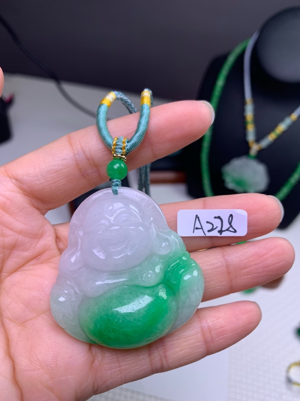 A228糯冰底佛公吊坠
