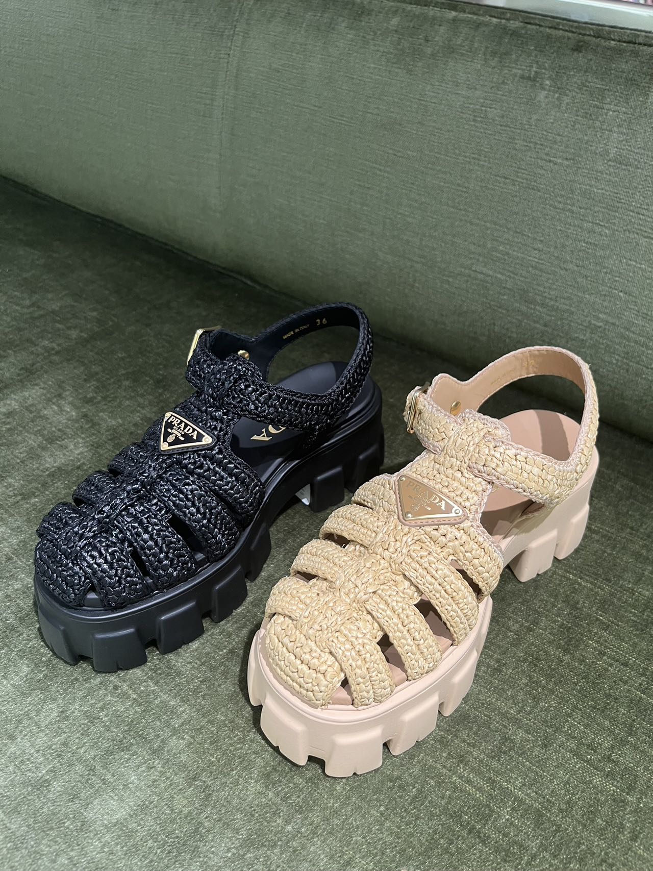 未使用 Prada/普拉达 运动时尚休闲百搭女士夏季厚底包头